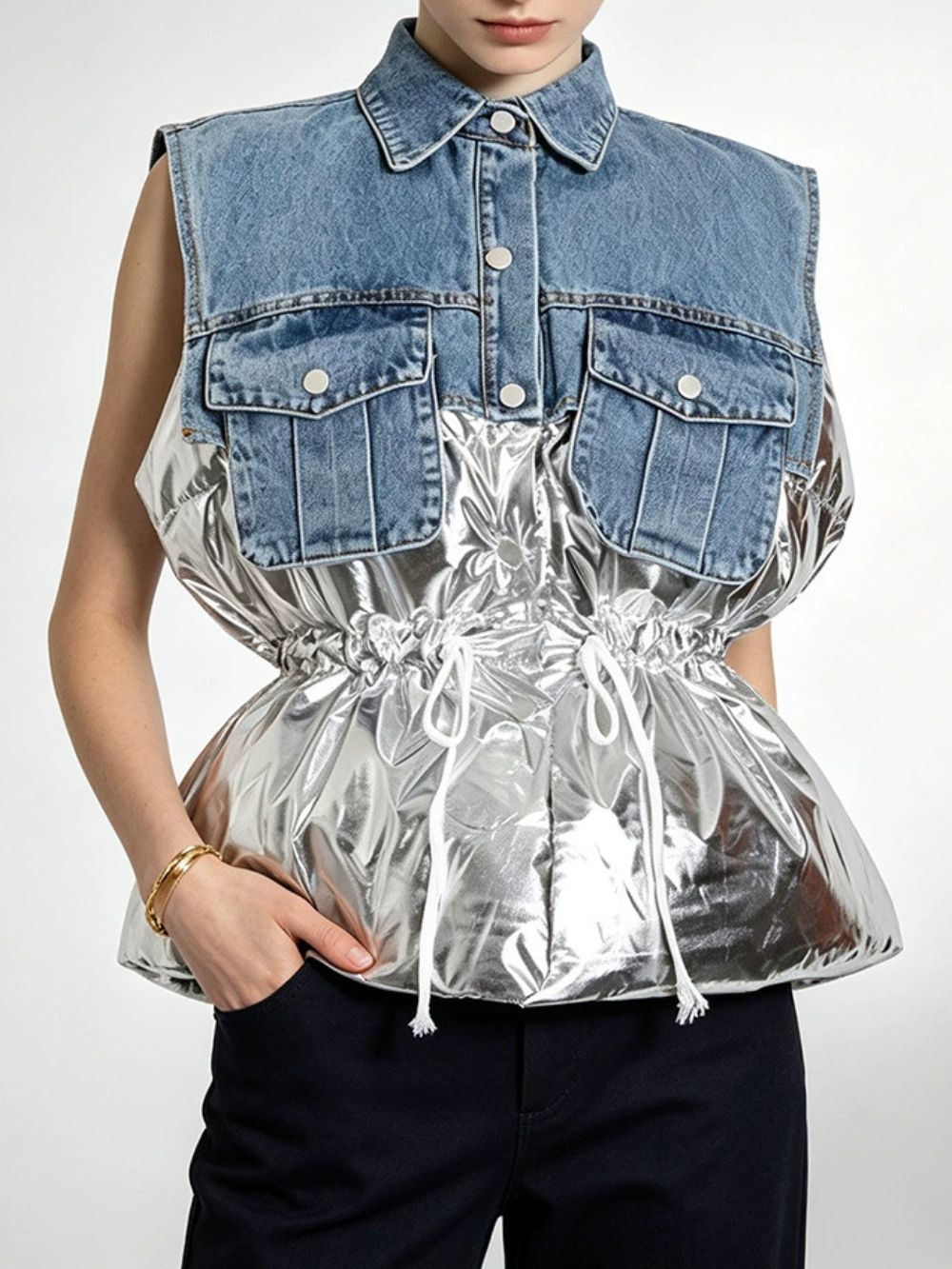 Mihaela Denim Patchwork Jacket - OWNCI