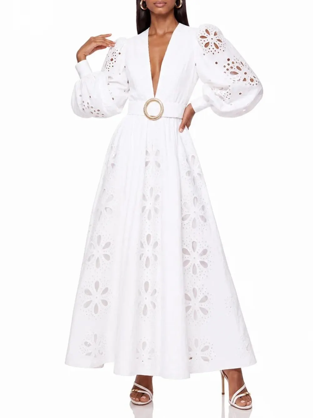 Elvokai V Neck Cutout Maxi Dress - OWNCI Elvokai V Neck Cutout Maxi Dress - OWNCI
