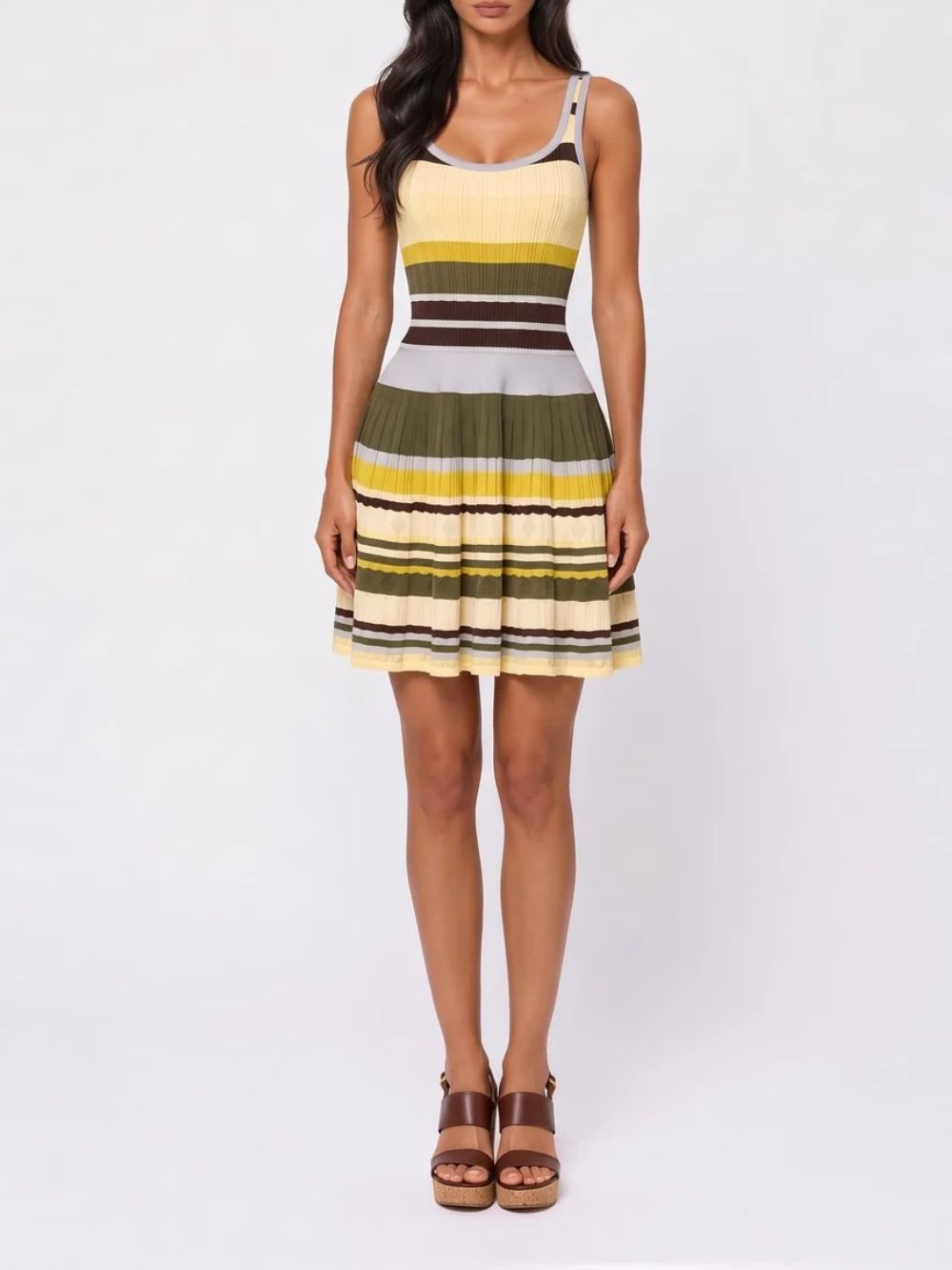 Vexoria U Neck Stripe Knit Mini Dress - OWNCI Vexoria U Neck Stripe Knit Mini Dress - OWNCI