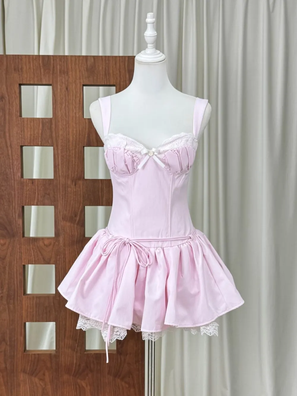 Lace Draped Bustier A Line Dress - OWNCI Lace Draped Bustier A Line Dress - OWNCI