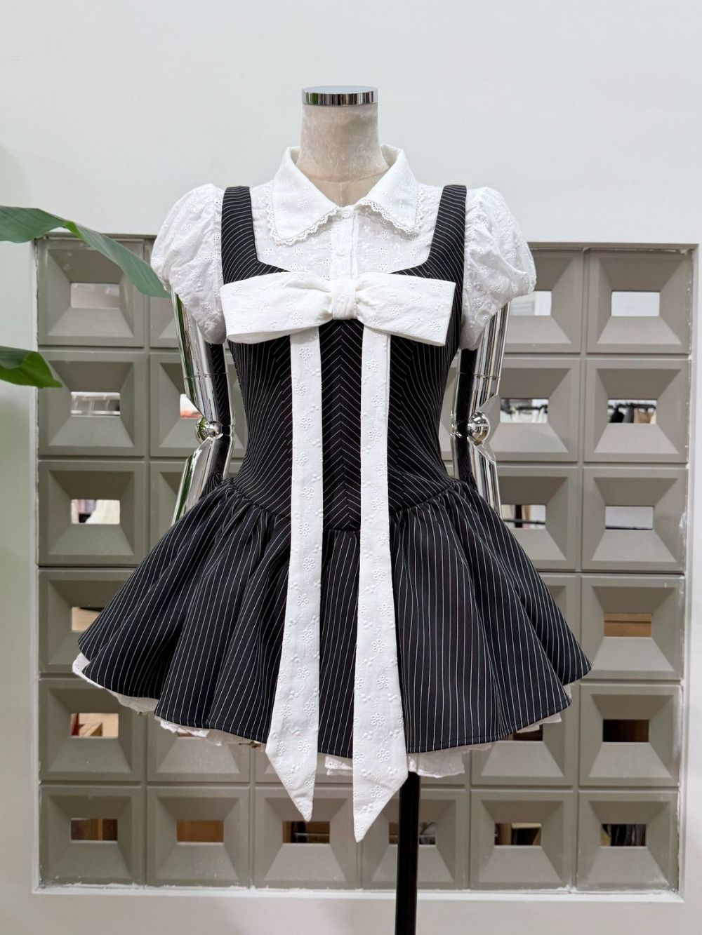 Mayme Puff Sleeve Bow Mini Dress - OWNCI Mayme Puff Sleeve Bow Mini Dress - OWNCI