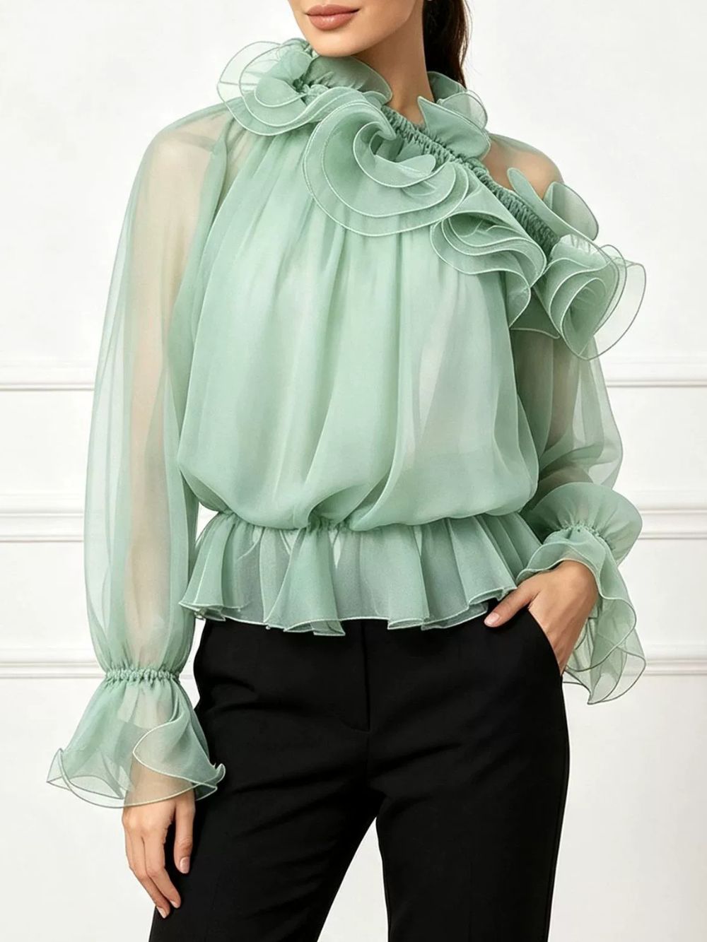 Mekelle Mesh Long Sleeve Top - OWNCI
