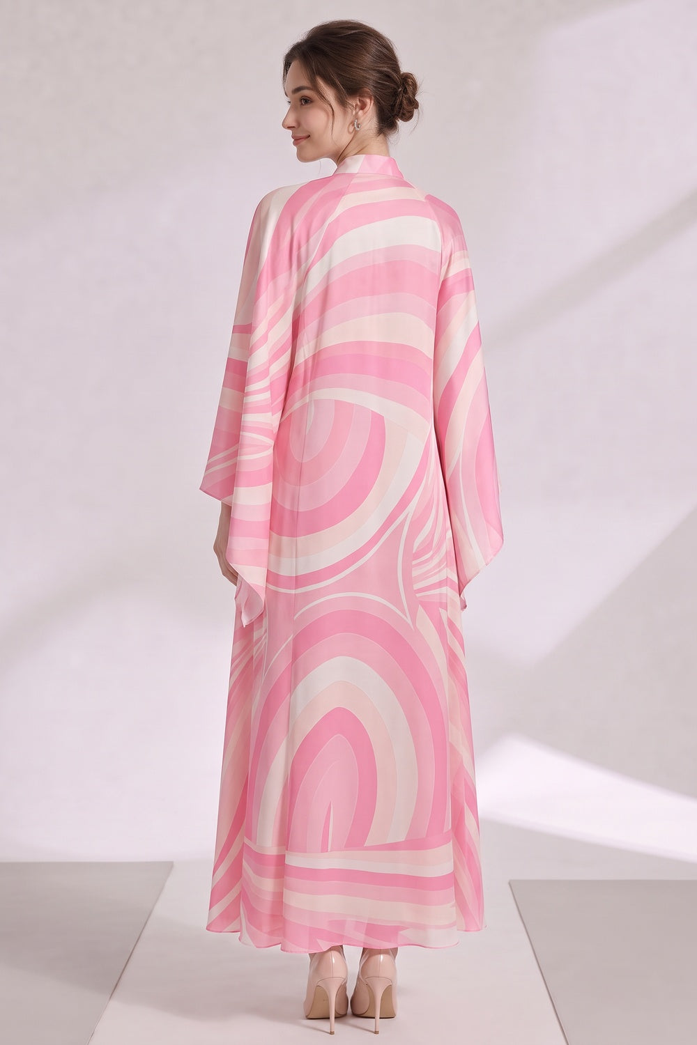 Pink Psychedelic Swirl Kaftan Dress - OWNCI Pink Psychedelic Swirl Kaftan Dress - OWNCI