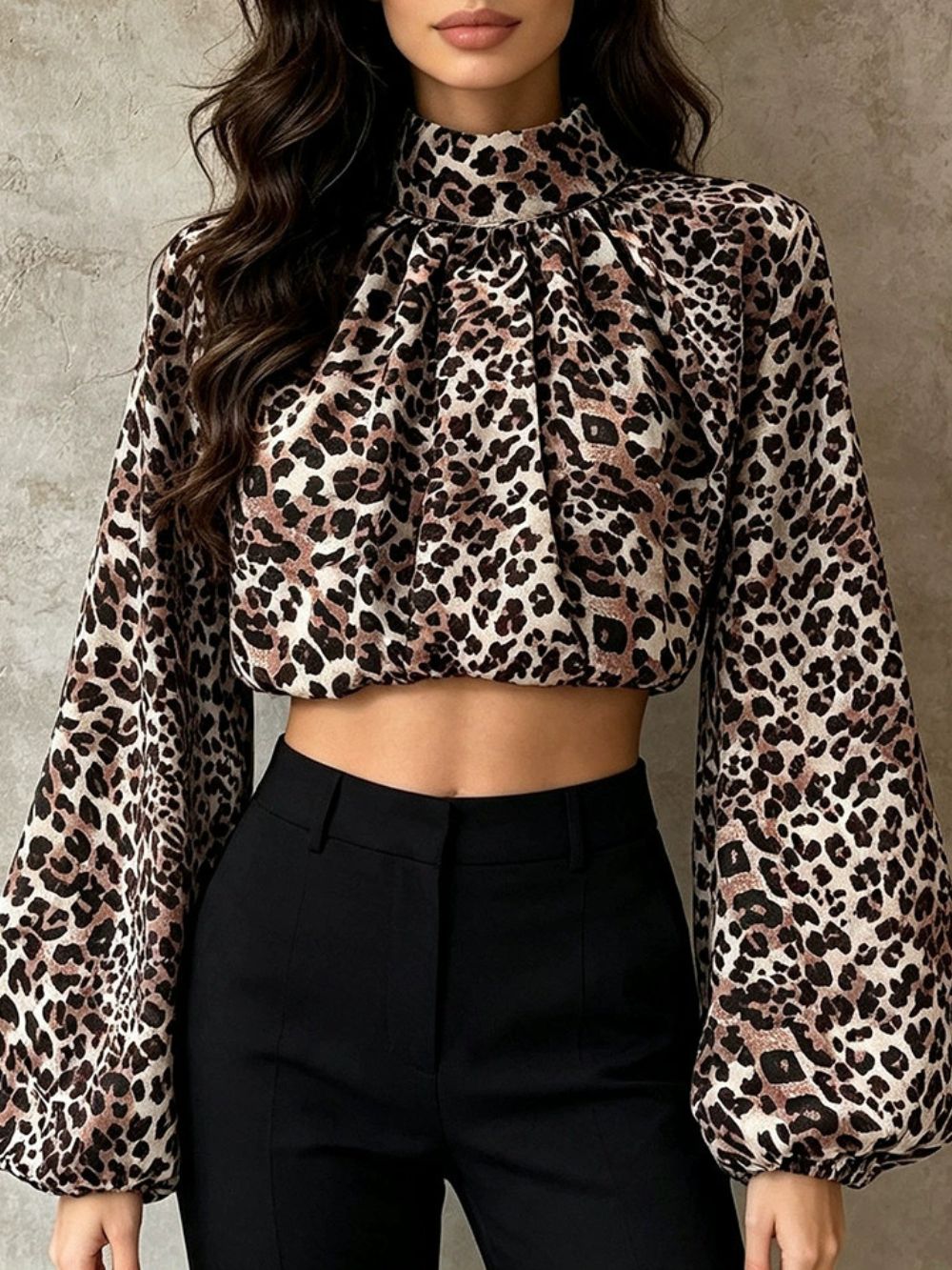 Meisa Leopard Long Sleeve Top - OWNCI