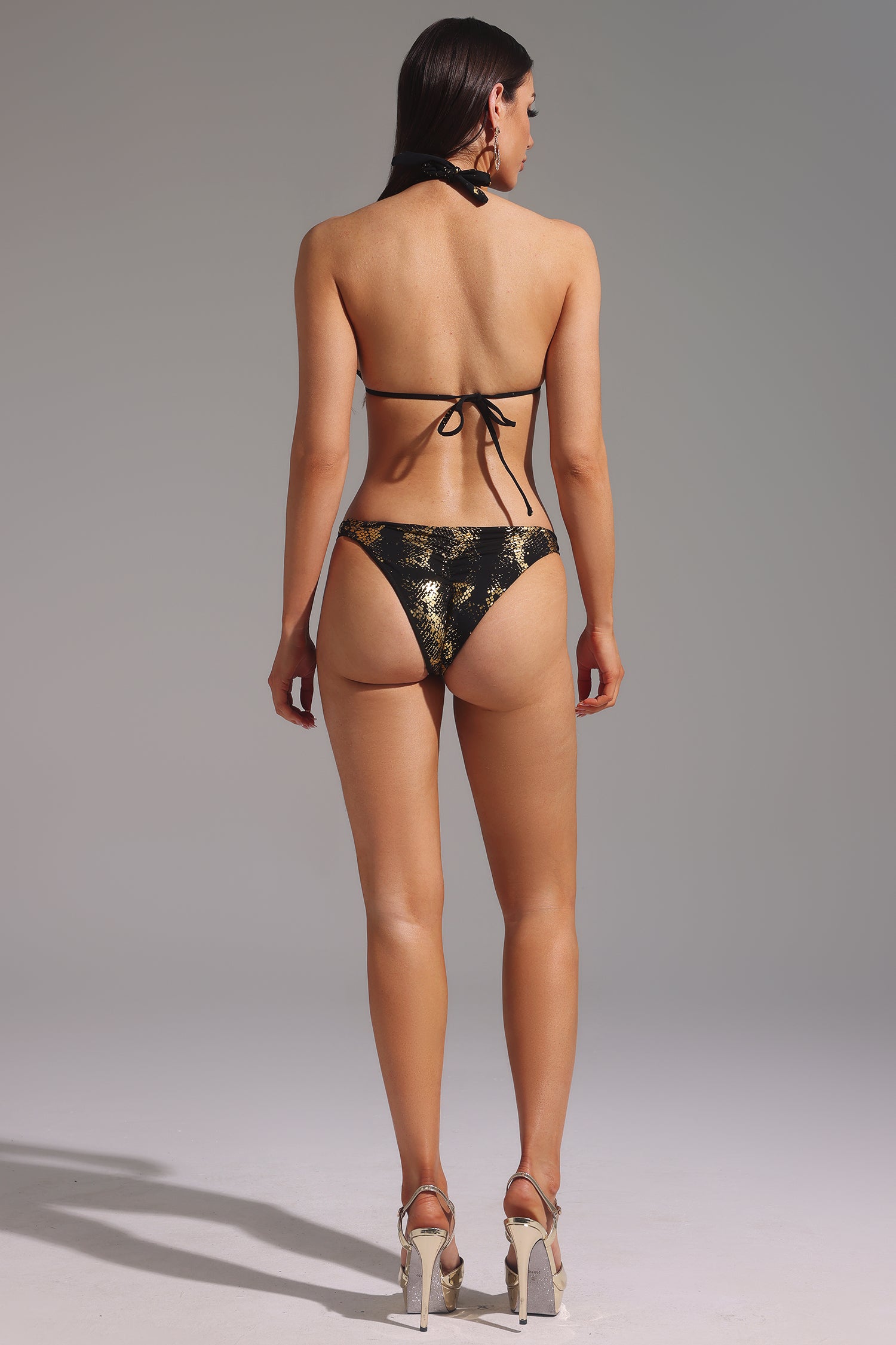 Fesila Halter Lacing Mini Swimsuit Two-Piece Set - OWNCI