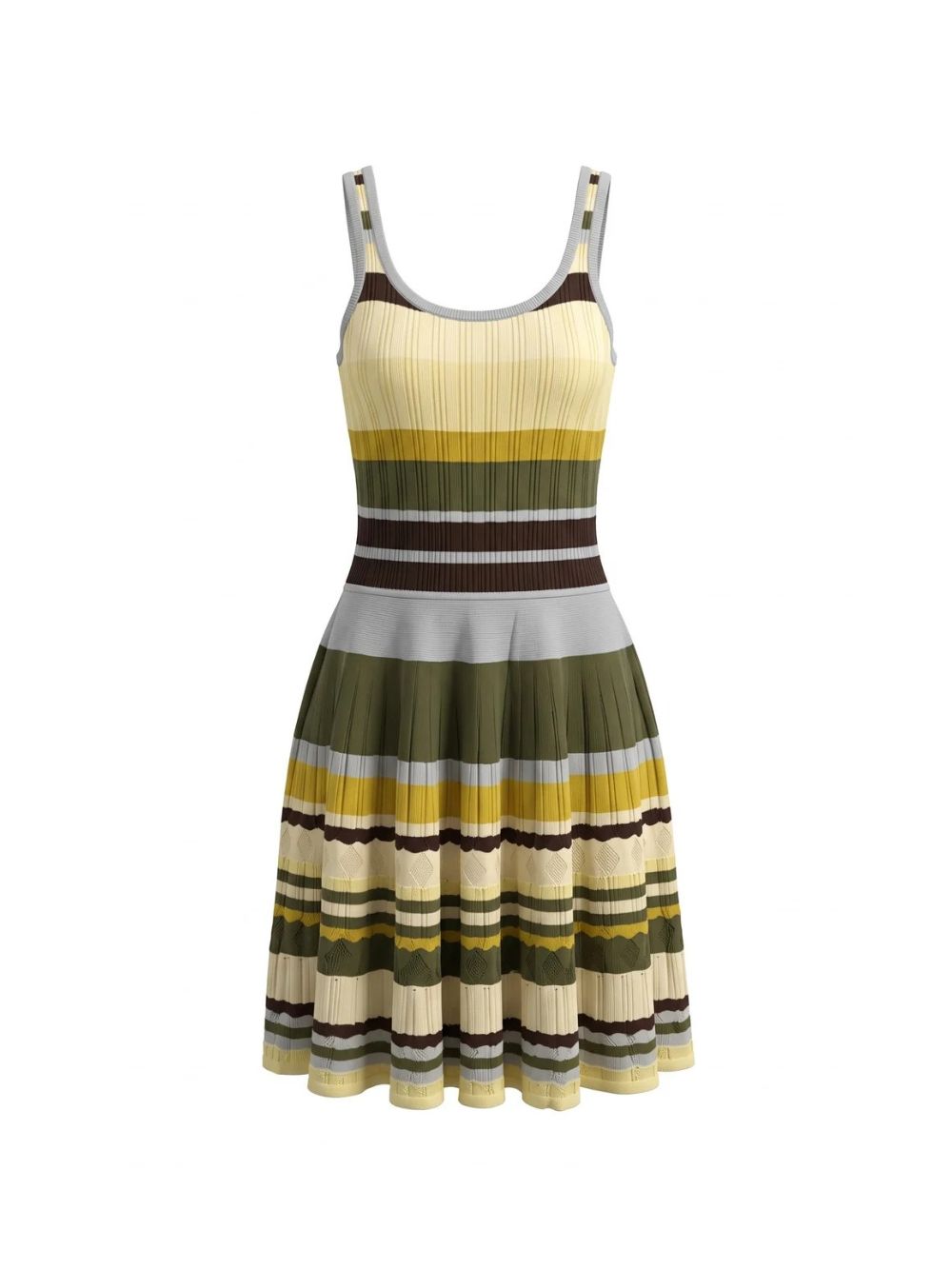 Vexoria U Neck Stripe Knit Mini Dress - OWNCI Vexoria U Neck Stripe Knit Mini Dress - OWNCI
