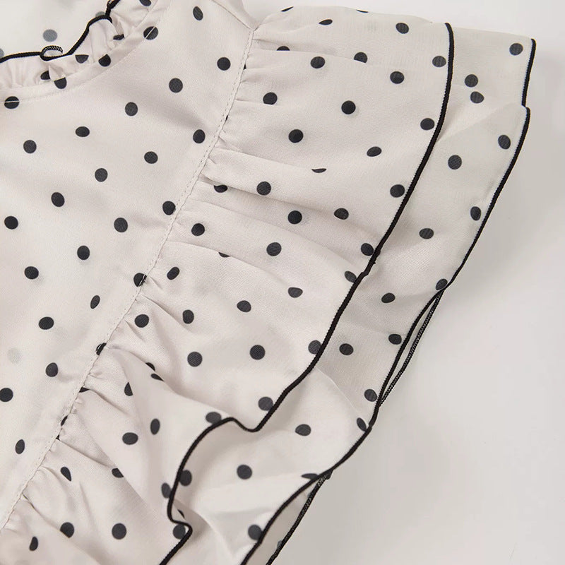 Polka Dot Ruffle Sleeve Midi Dress - OWNCI Polka Dot Ruffle Sleeve Midi Dress - OWNCI