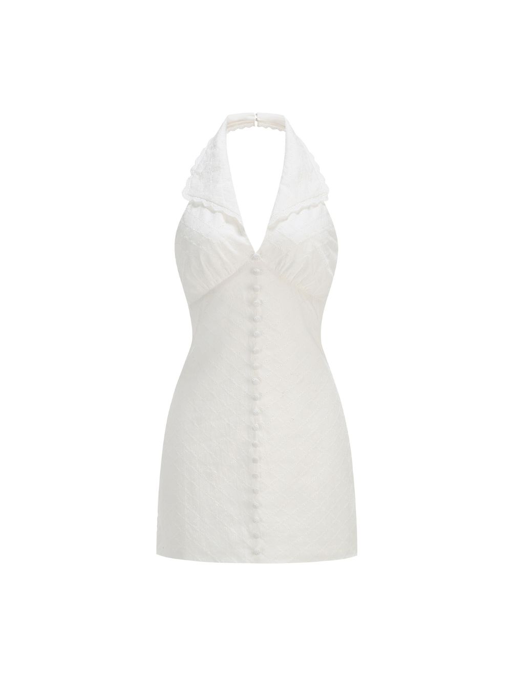 Meiko White Halter Mini Dress - OWNCI