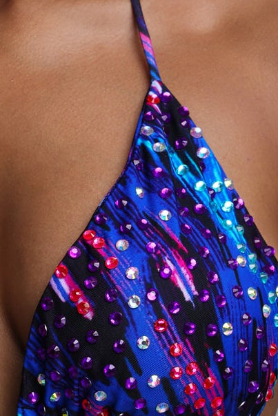 Galaxy Print Halter Tie Side Two‑Piece Bikini Set - OWNCI