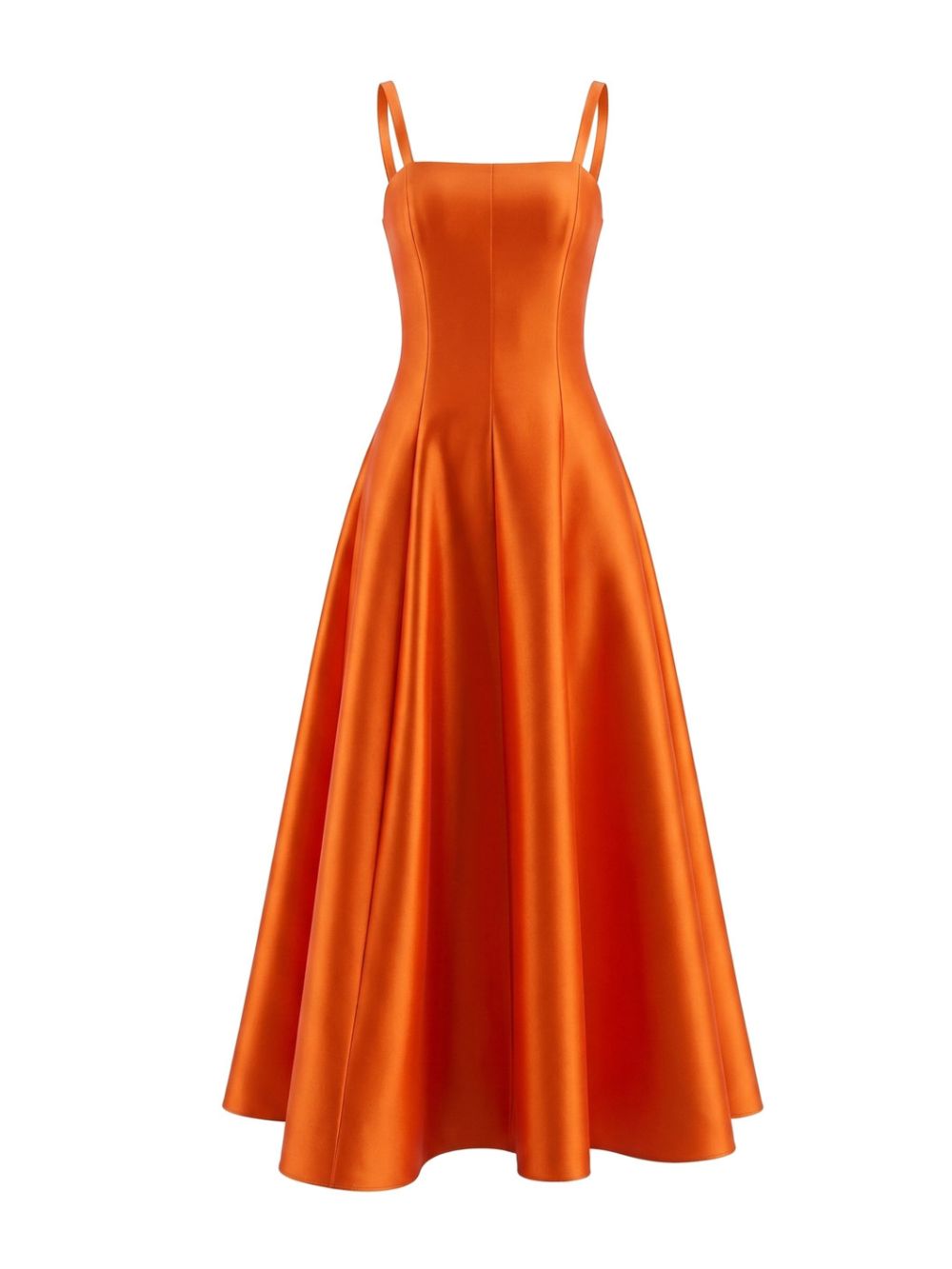 Short Sleeve A Line Maxi Dress Orange - OWNCI