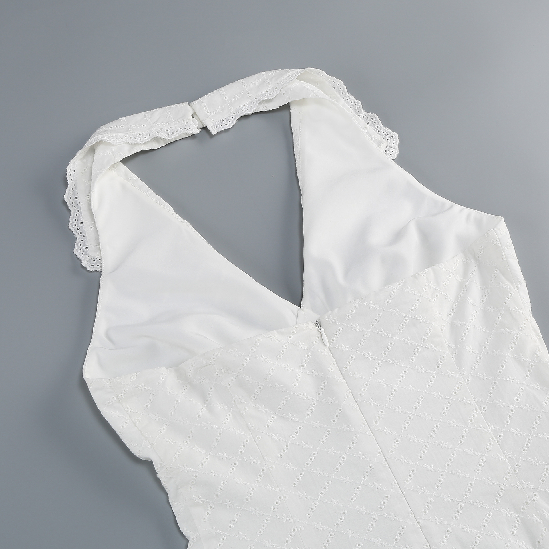 Meiko White Halter Mini Dress - OWNCI