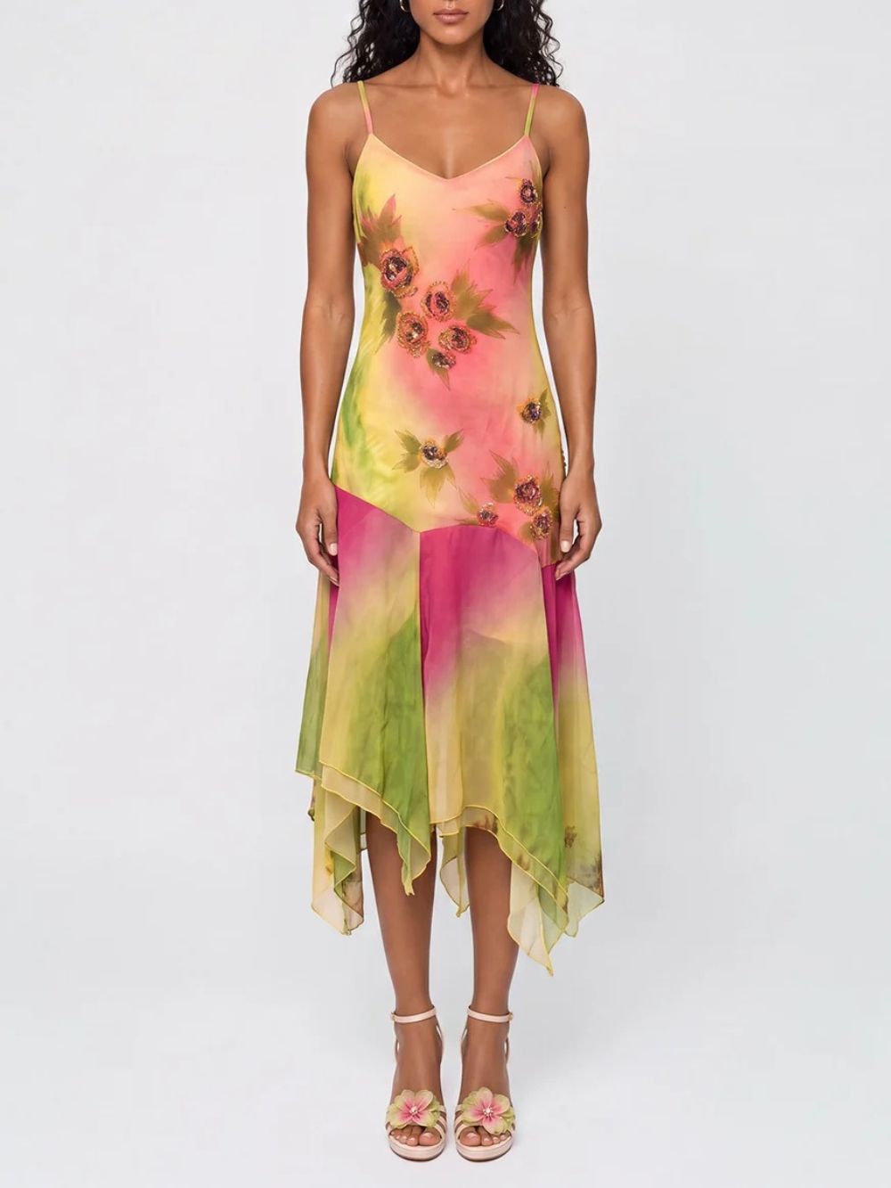Yesmora Scarf Ruffle Floral Mini Dress - OWNCI Yesmora Scarf Ruffle Floral Mini Dress - OWNCI