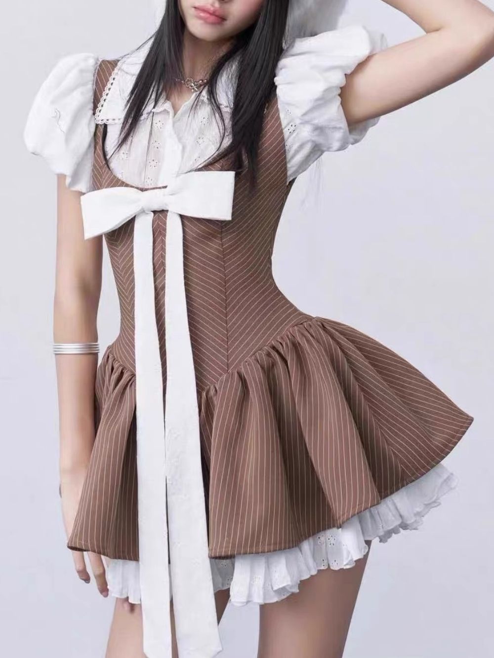 Mayme Puff Sleeve Bow Mini Dress - OWNCI Mayme Puff Sleeve Bow Mini Dress - OWNCI