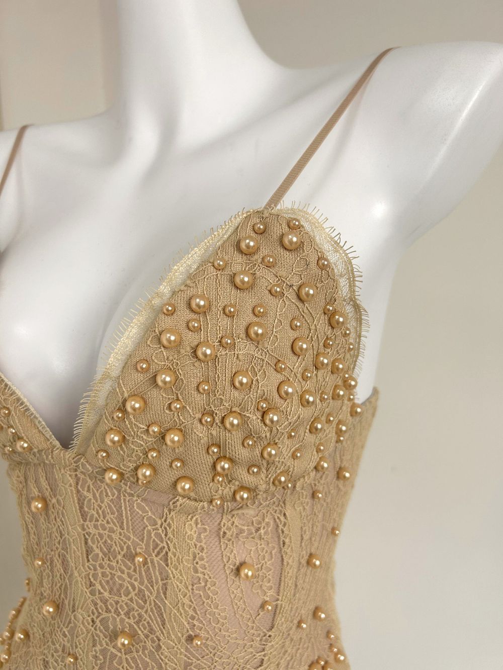 Mills Spaghetti Beaded Mini Dress - OWNCI