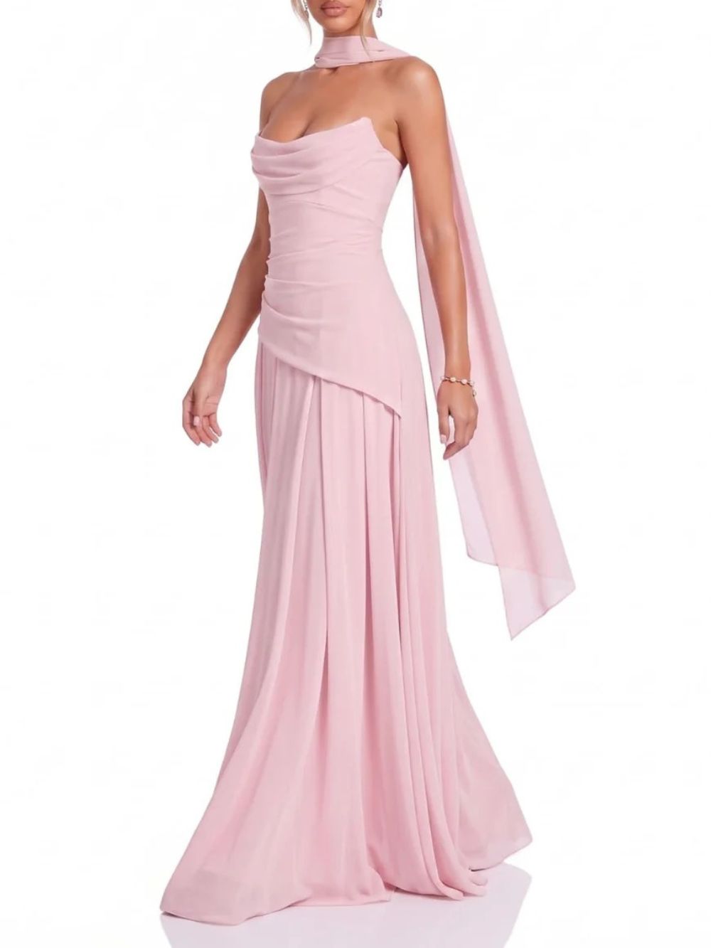 Neskava Scarf Strapless Maxi Dress - OWNCI Neskava Scarf Strapless Maxi Dress - OWNCI