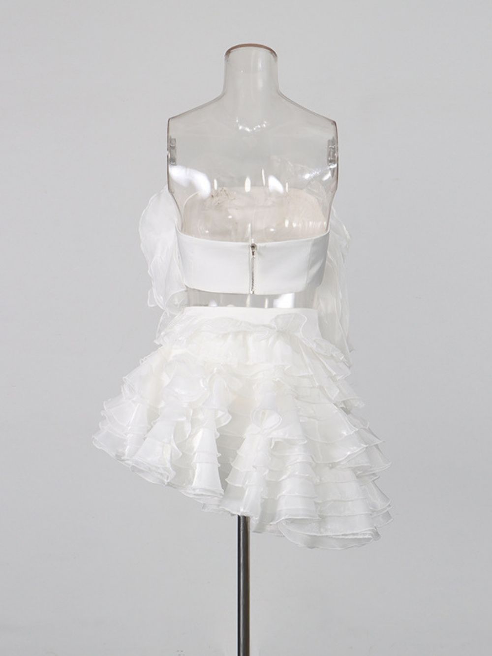 Matsuyo White Flower Top & Layered Skirt Set - OWNCI Matsuyo White Flower Top & Layered Skirt Set - OWNCI