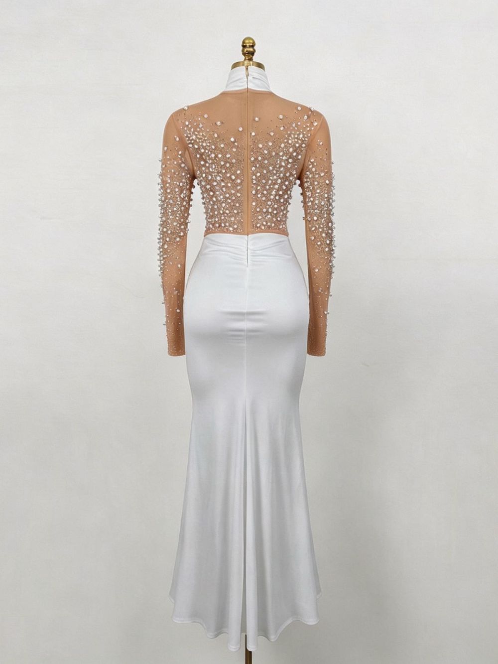 Melena Pearl Embellished Long Sleeve Maxi Dress - OWNCI Melena Pearl Embellished Long Sleeve Maxi Dress - OWNCI