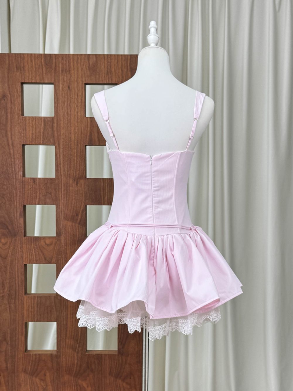 Lace Draped Bustier A Line Dress - OWNCI Lace Draped Bustier A Line Dress - OWNCI