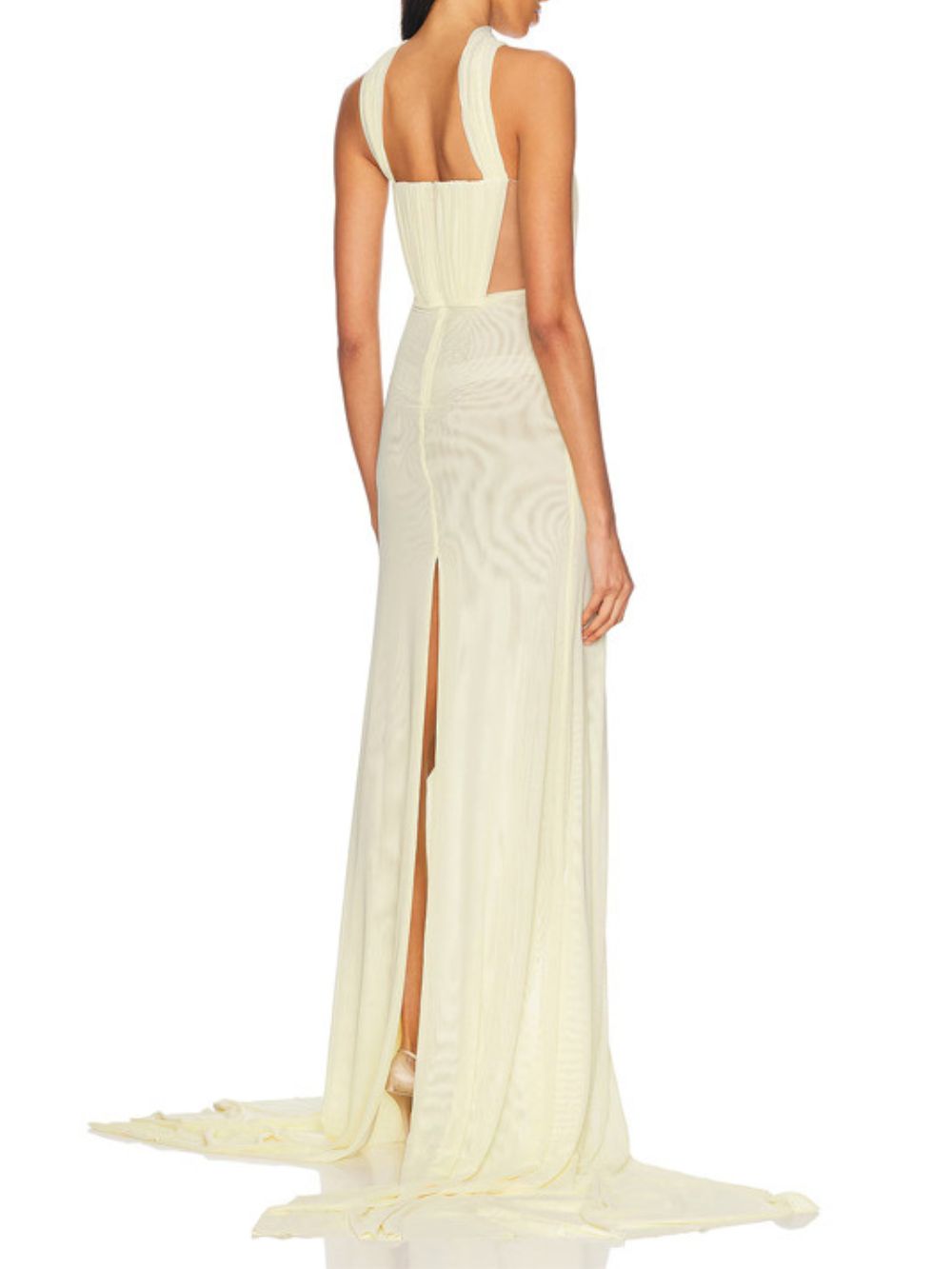 Merab Yellow Slit Maxi Dress - OWNCI