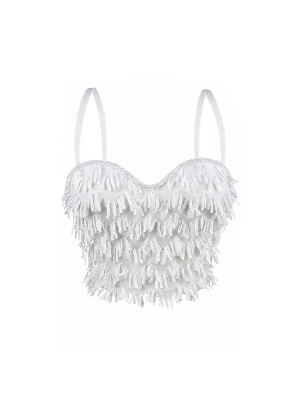 Mellie Sequin Tassel Crop Top - OWNCI