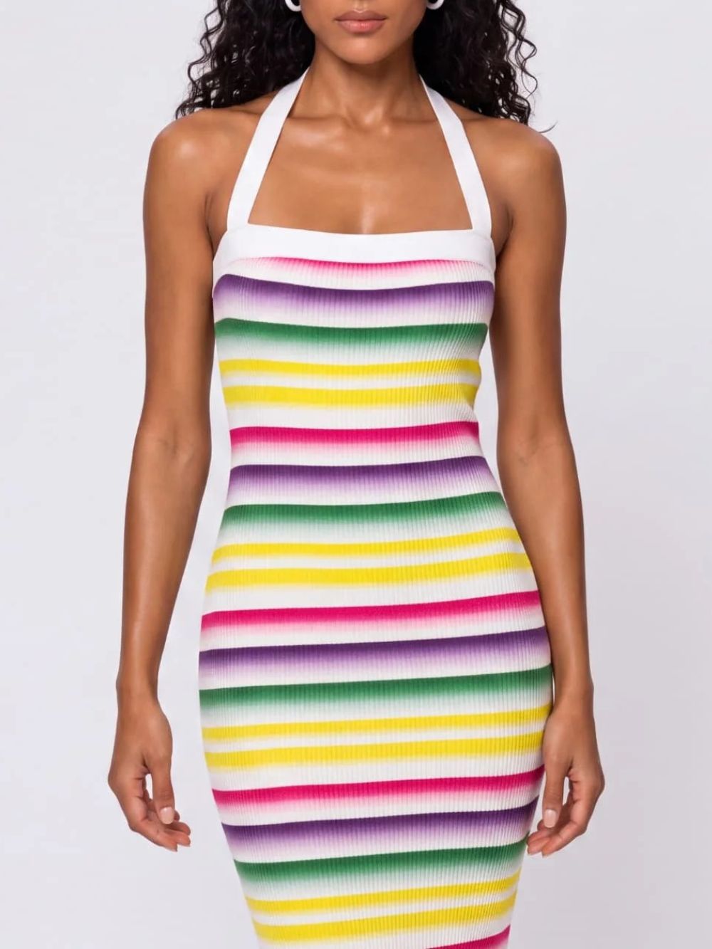Iskava Halterneck Stripe Bandage Maxi Dress - OWNCI Iskava Halterneck Stripe Bandage Maxi Dress - OWNCI