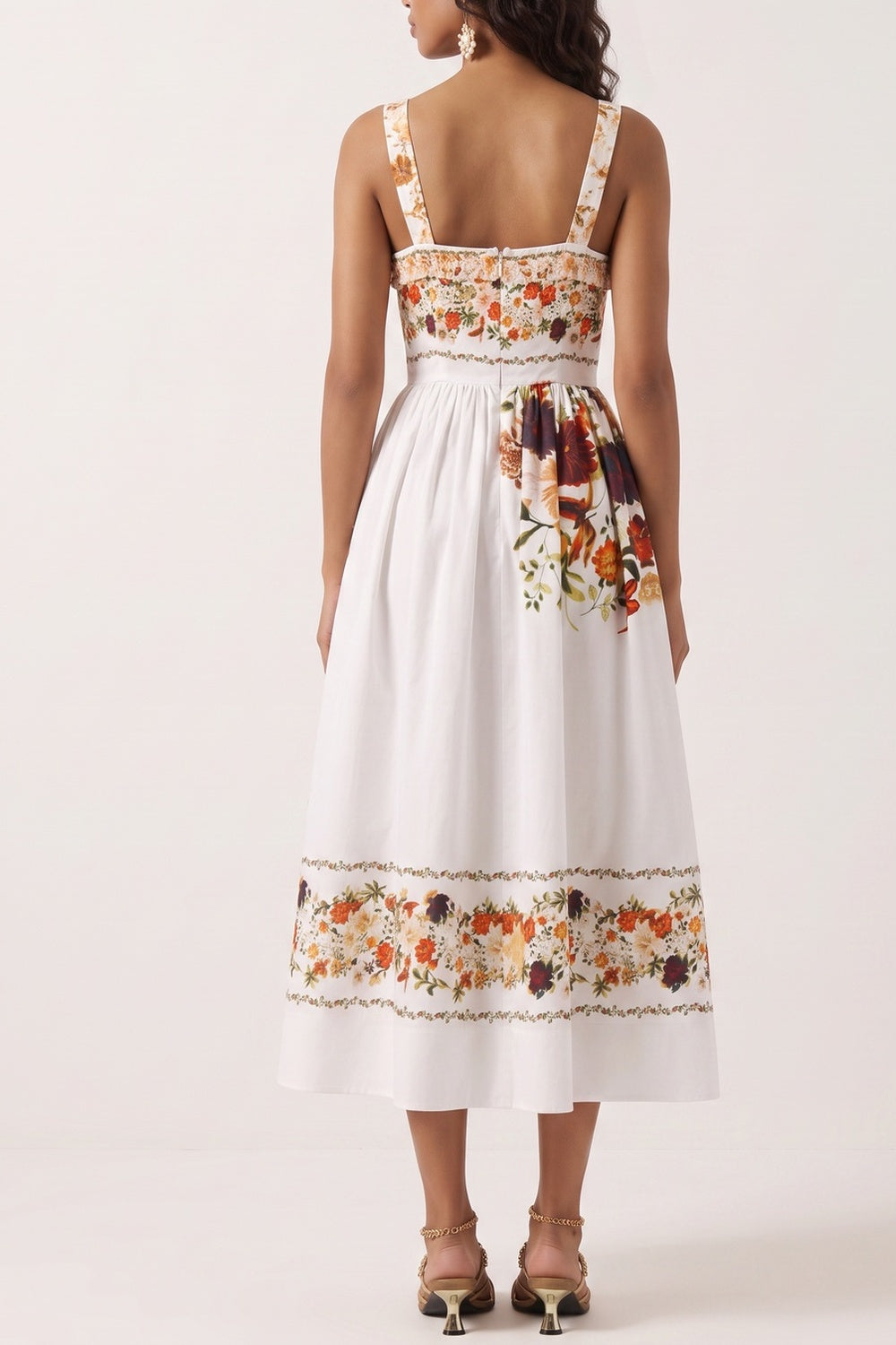 Wide Strap Floral Print Midi Dress - OWNCI Wide Strap Floral Print Midi Dress - OWNCI