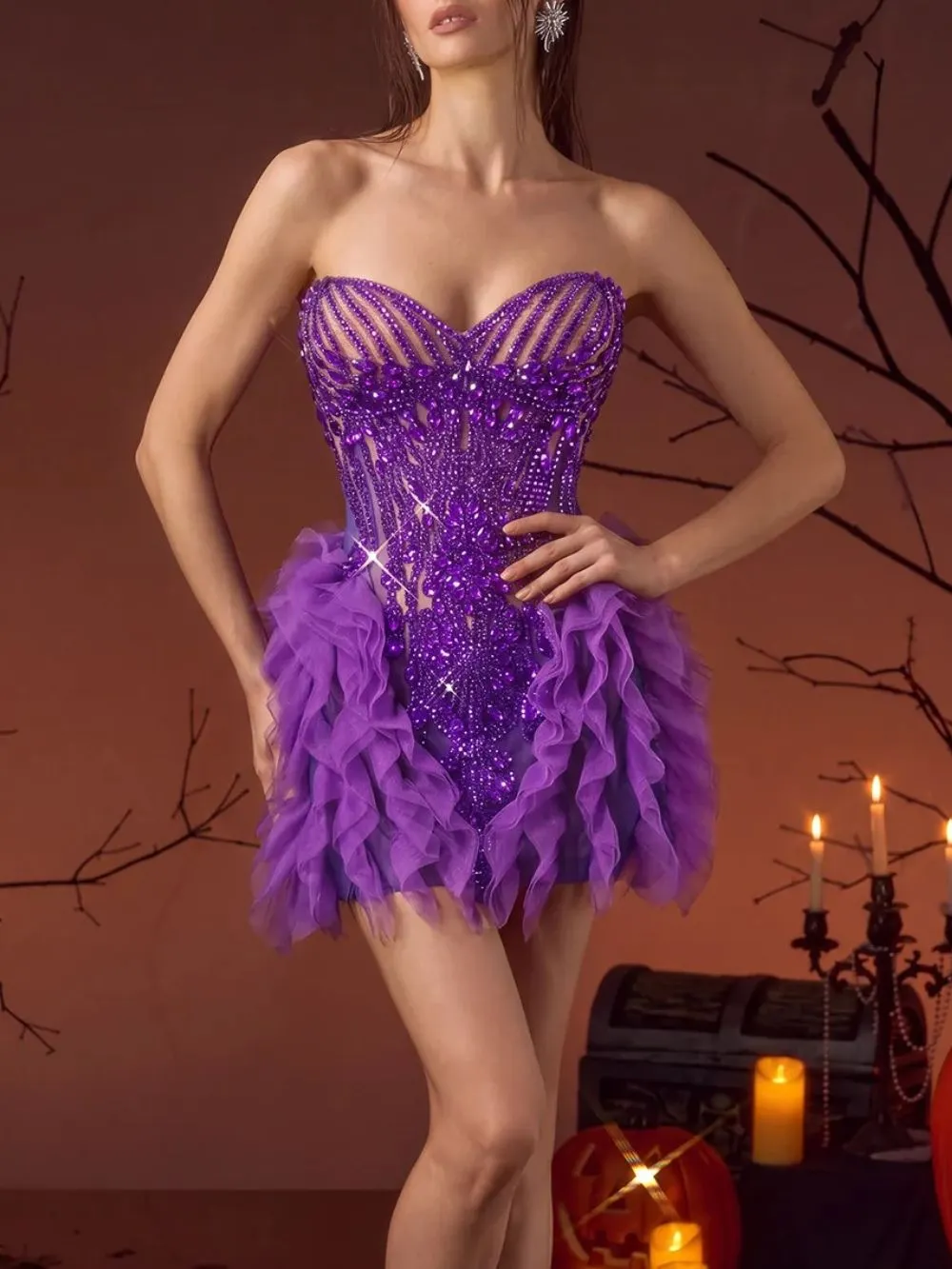 Frasken Strapless Diamond Mini Dress - OWNCI Frasken Strapless Diamond Mini Dress - OWNCI