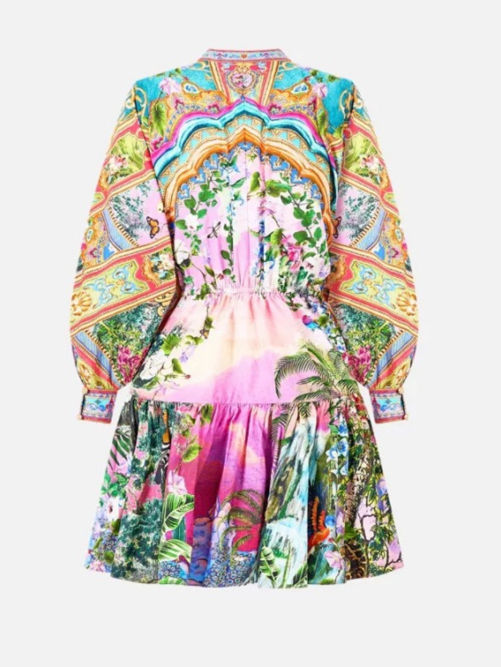 Meenakshi Printed Long Sleeve Mini Dress - OWNCI Meenakshi Printed Long Sleeve Mini Dress - OWNCI