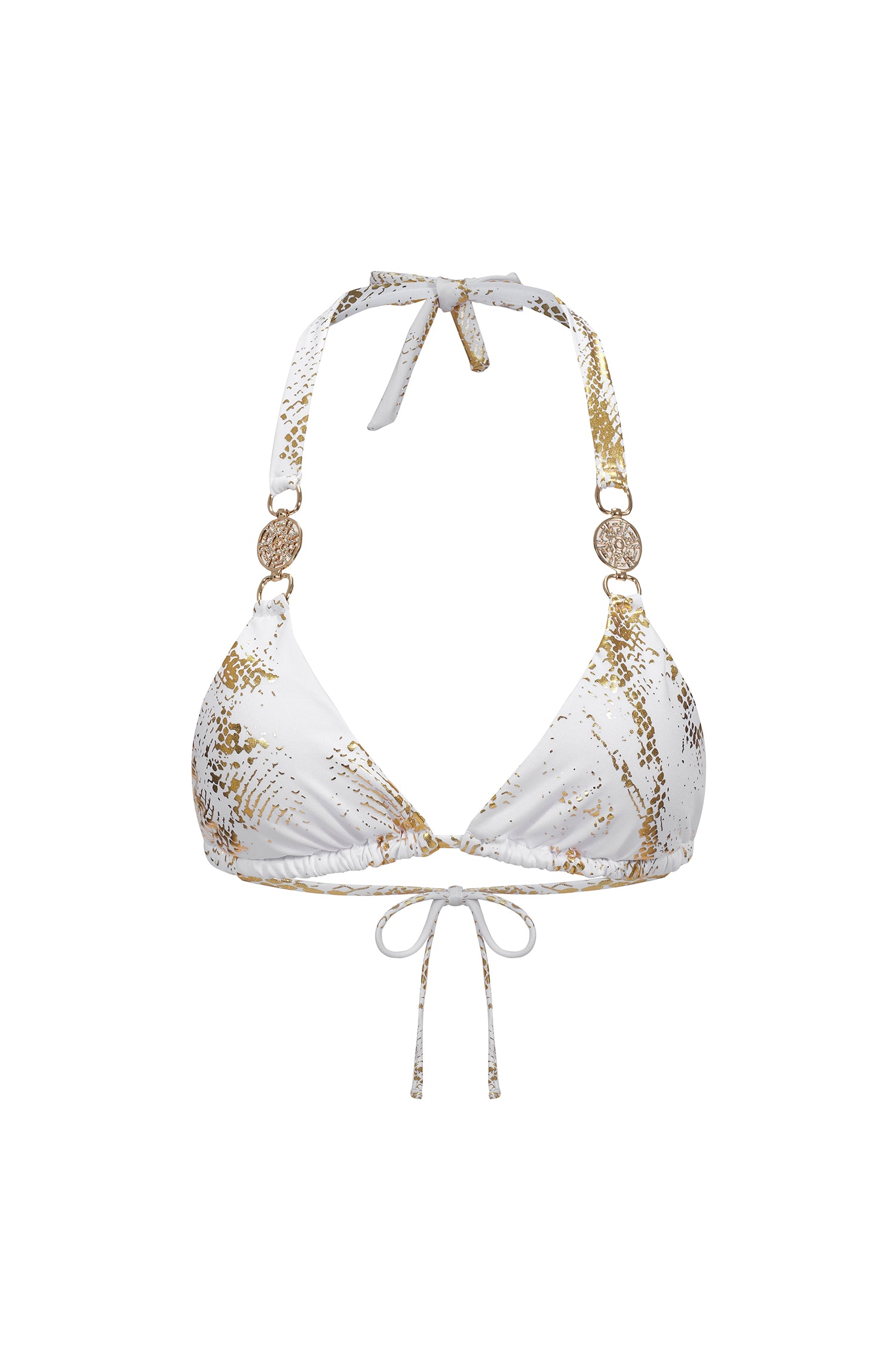 Rina Halter Sleeveless Diamond Gold Stamping Bikini - OWNCI