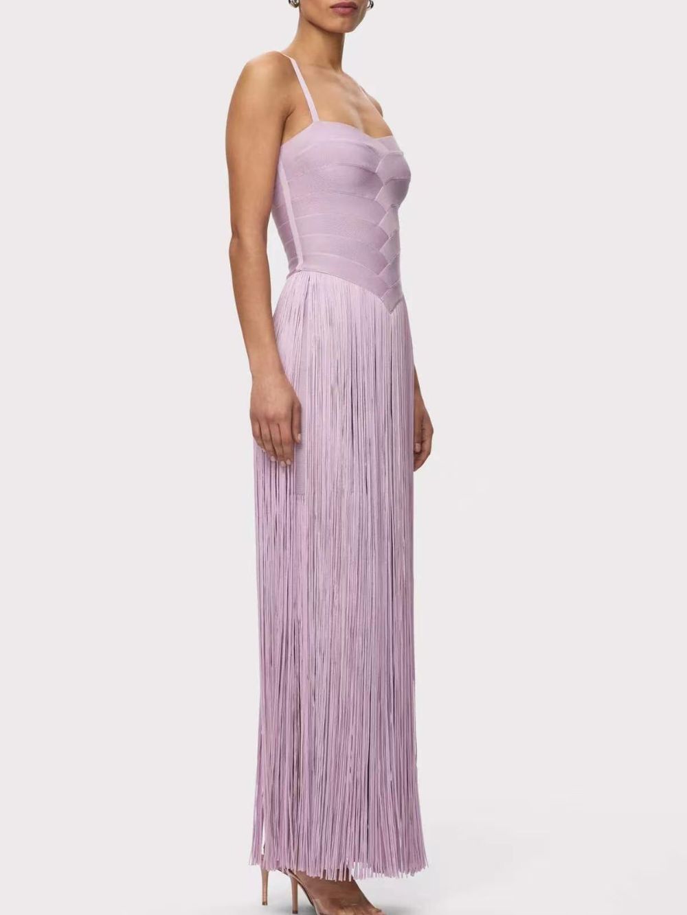 Tassel Detail Maxi Dress Lavender - OWNCI