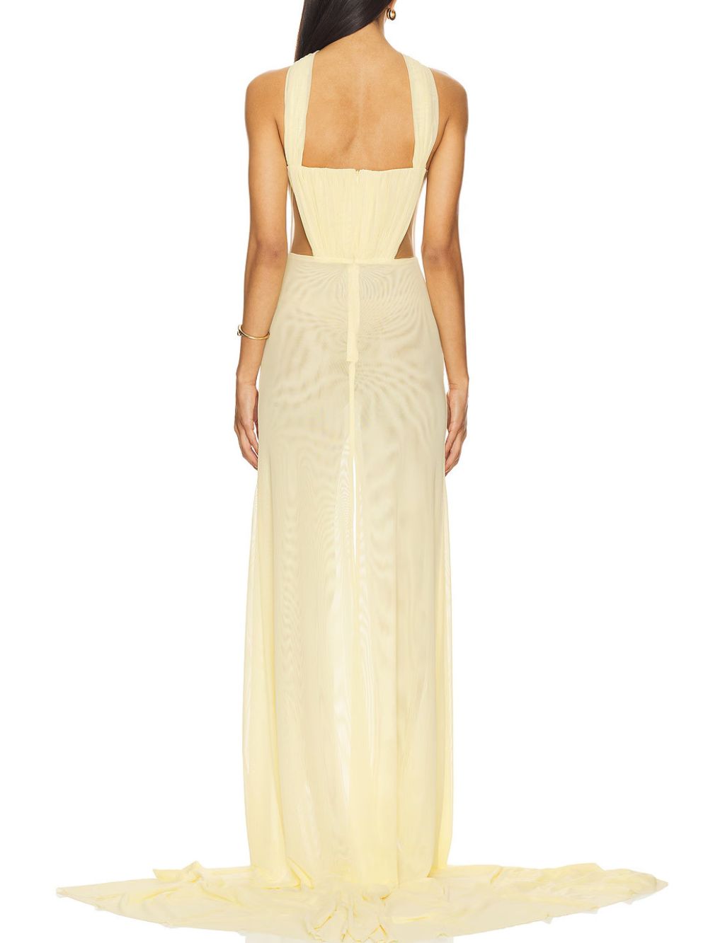 Merab Yellow Slit Maxi Dress - OWNCI