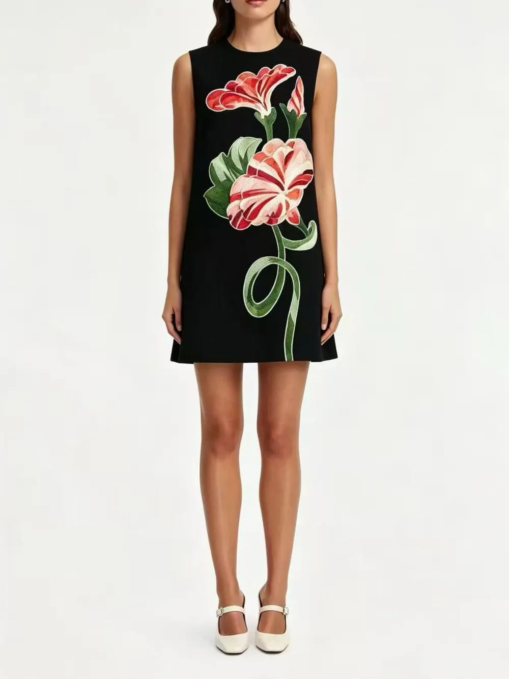 Floral Embroidered Mini Dress - OWNCI Floral Embroidered Mini Dress - OWNCI