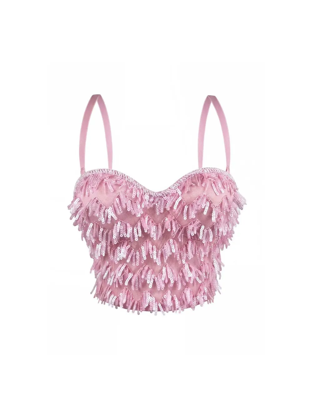 Mellie Sequin Tassel Crop Top - OWNCI Mellie Sequin Tassel Crop Top - OWNCI