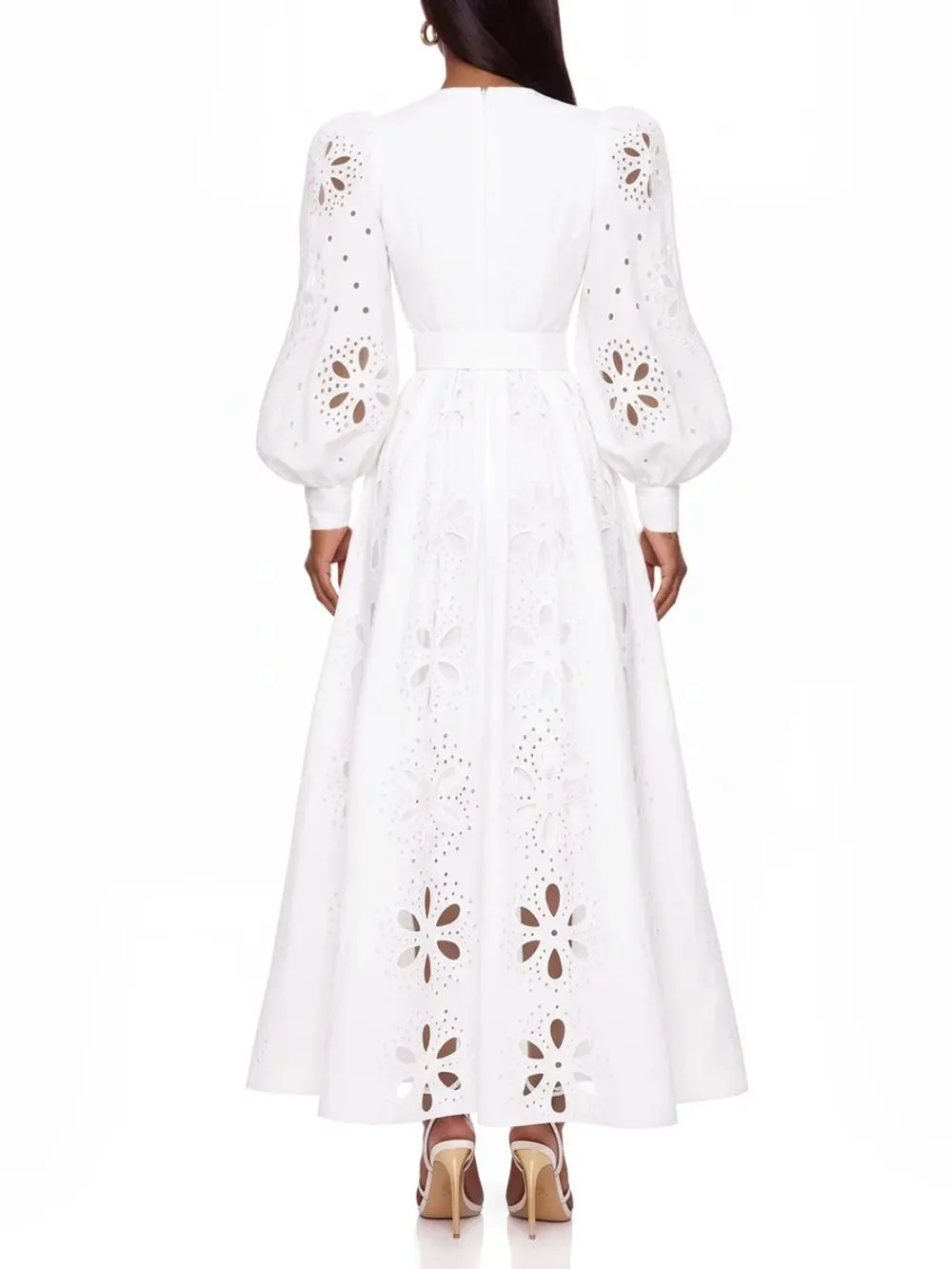 Elvokai V Neck Cutout Maxi Dress - OWNCI