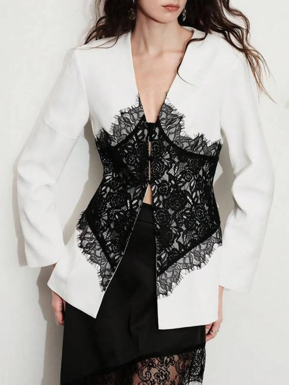 Mickie White Lace Blazer - OWNCI Mickie White Lace Blazer - OWNCI