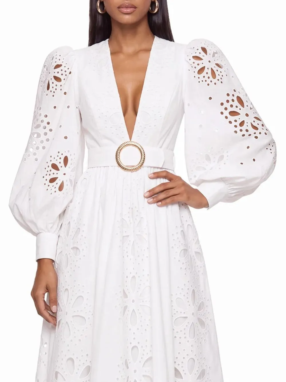 Elvokai V Neck Cutout Maxi Dress - OWNCI Elvokai V Neck Cutout Maxi Dress - OWNCI