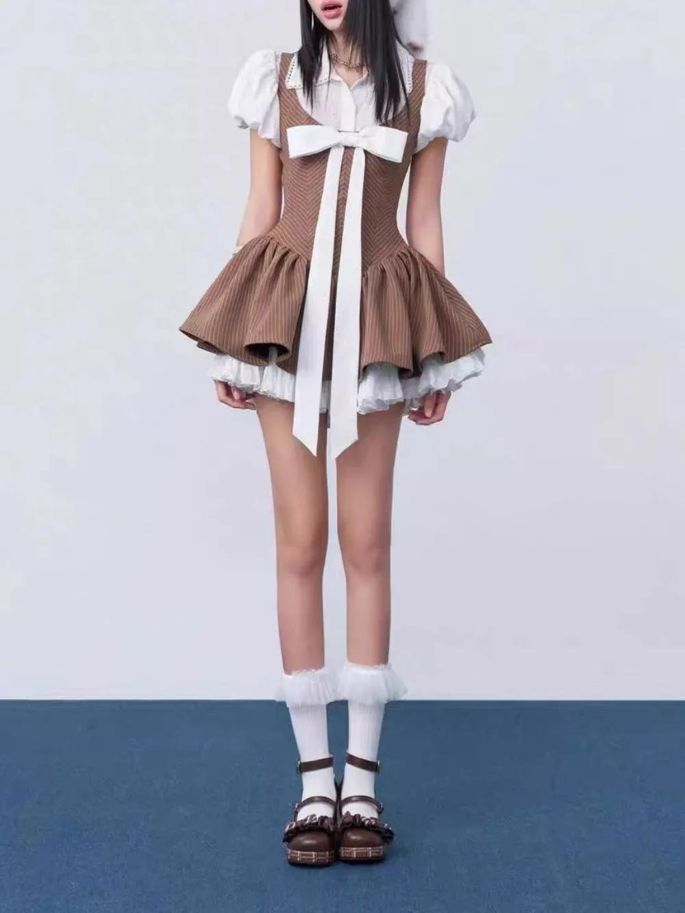 Mayme Puff Sleeve Bow Mini Dress - OWNCI Mayme Puff Sleeve Bow Mini Dress - OWNCI