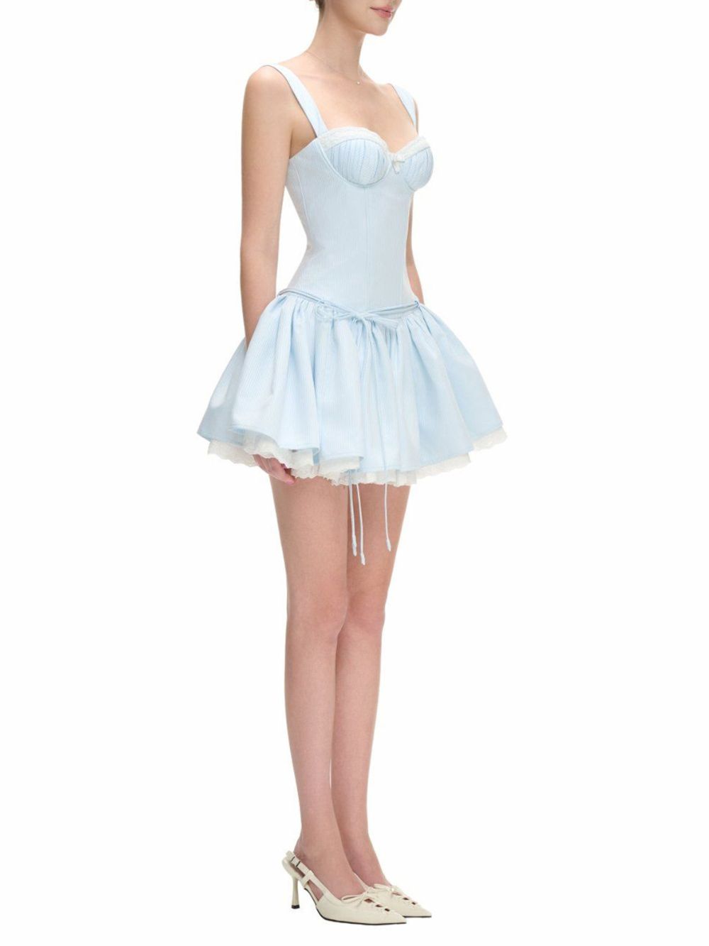Lace Draped Bustier A Line Dress - OWNCI Lace Draped Bustier A Line Dress - OWNCI