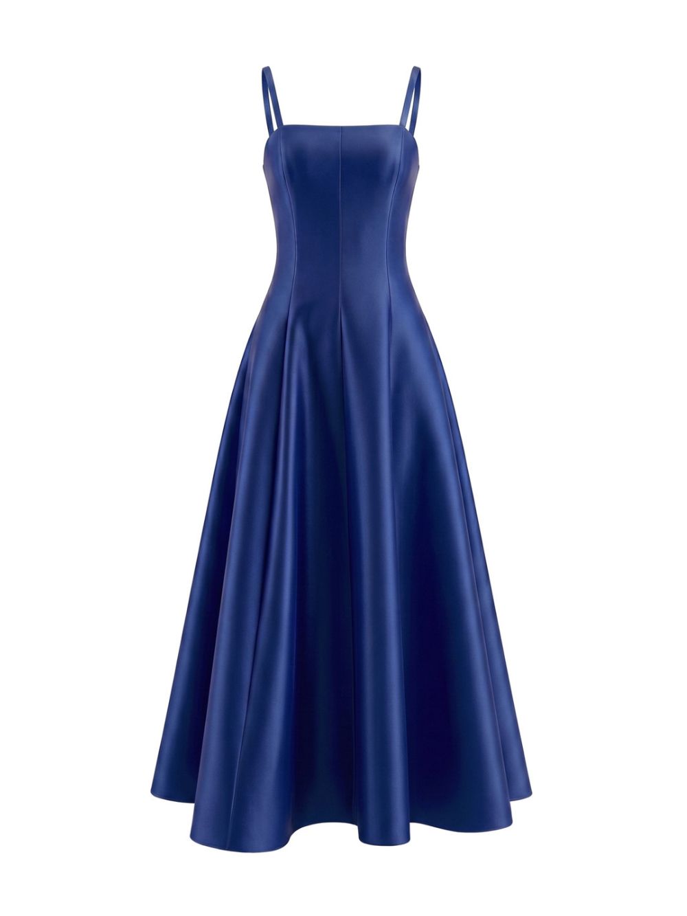 Short Sleeve A Line Maxi Dress Blue - OWNCI