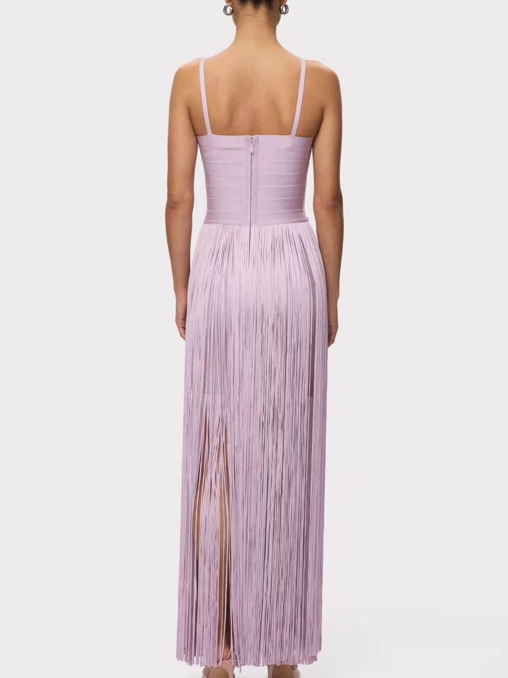 Tassel Detail Maxi Dress Lavender - OWNCI
