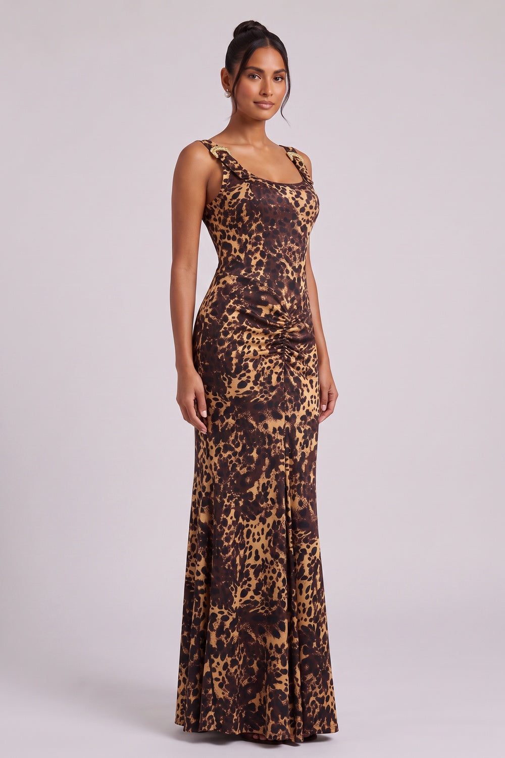 Leopard Print Floor-Length Maxi Dress - OWNCI Leopard Print Floor-Length Maxi Dress - OWNCI