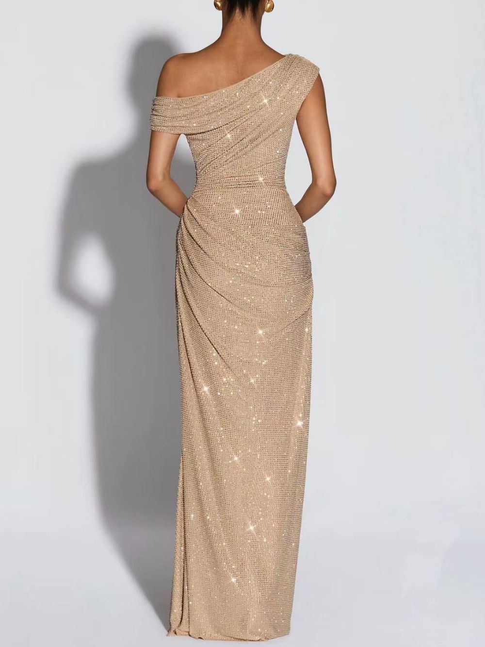 Miller Diamante Ruched Maxi Dress - OWNCI