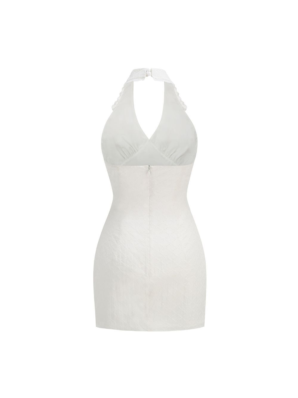 Meiko White Halter Mini Dress - OWNCI