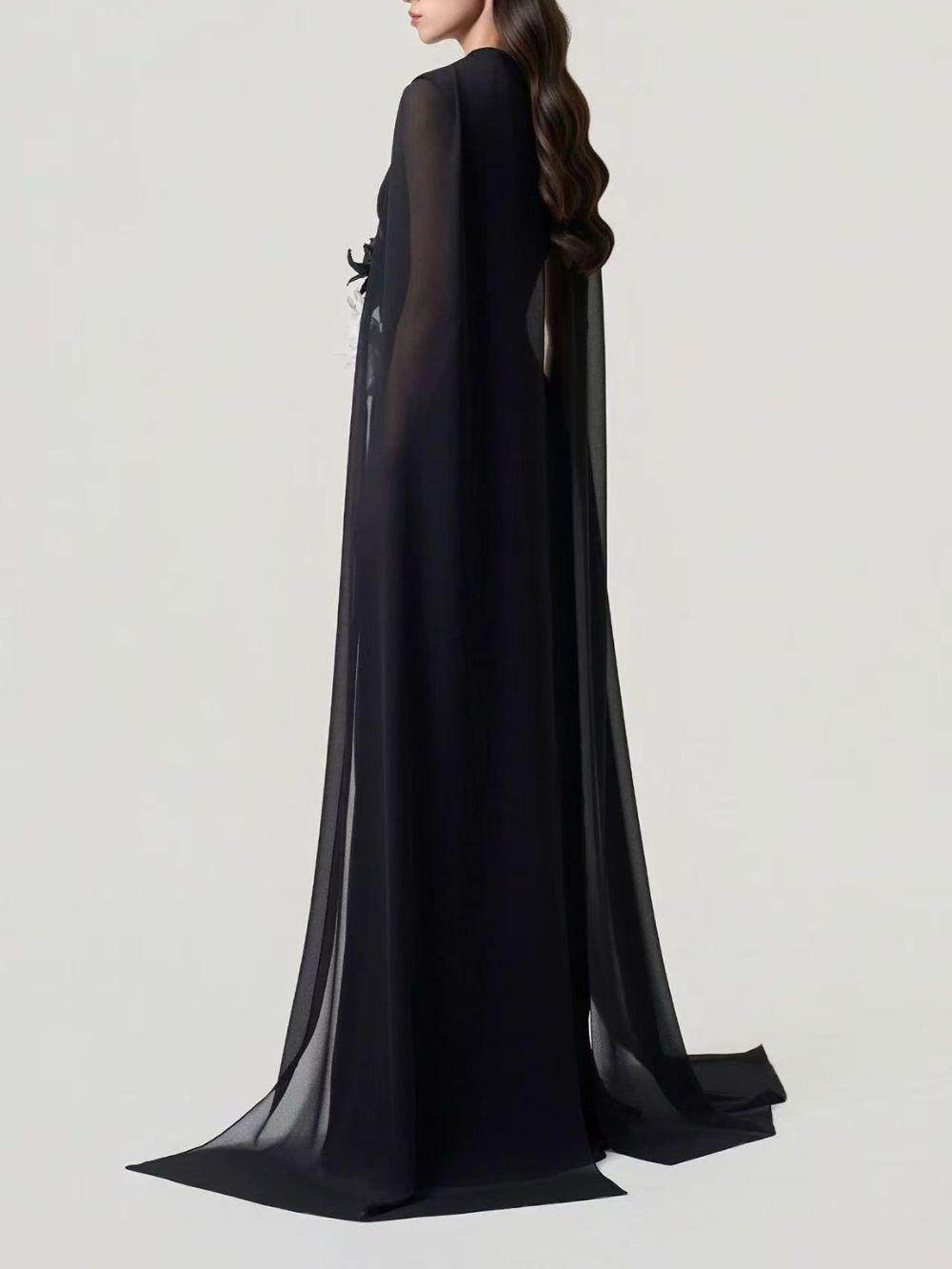 Melanie Flower Embellished Ruched Maxi Dress - OWNCI Melanie Flower Embellished Ruched Maxi Dress - OWNCI