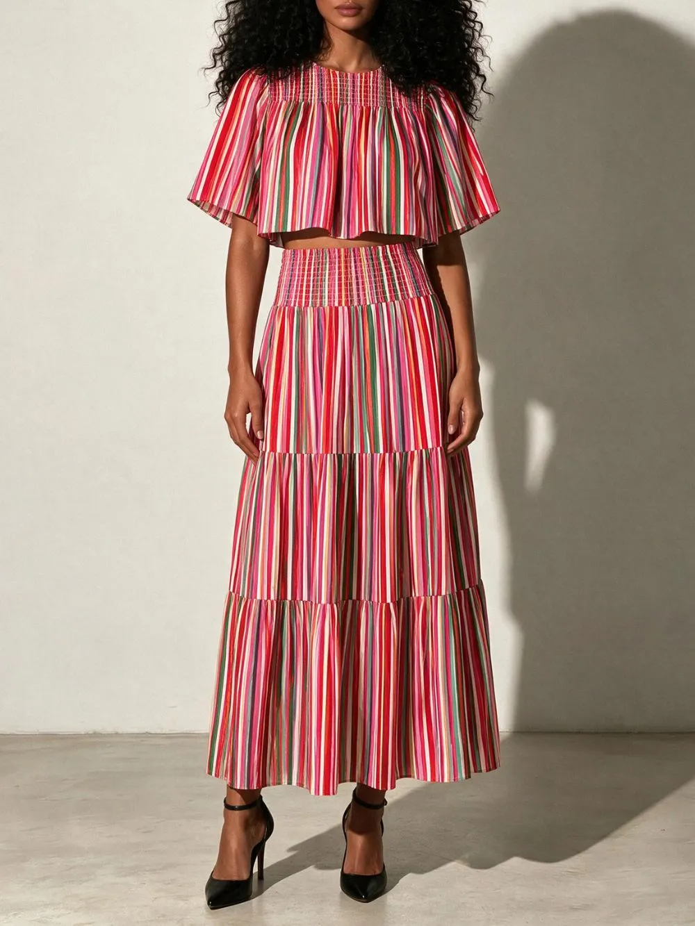 Melisa Stripe Two-Piece Set - OWNCI