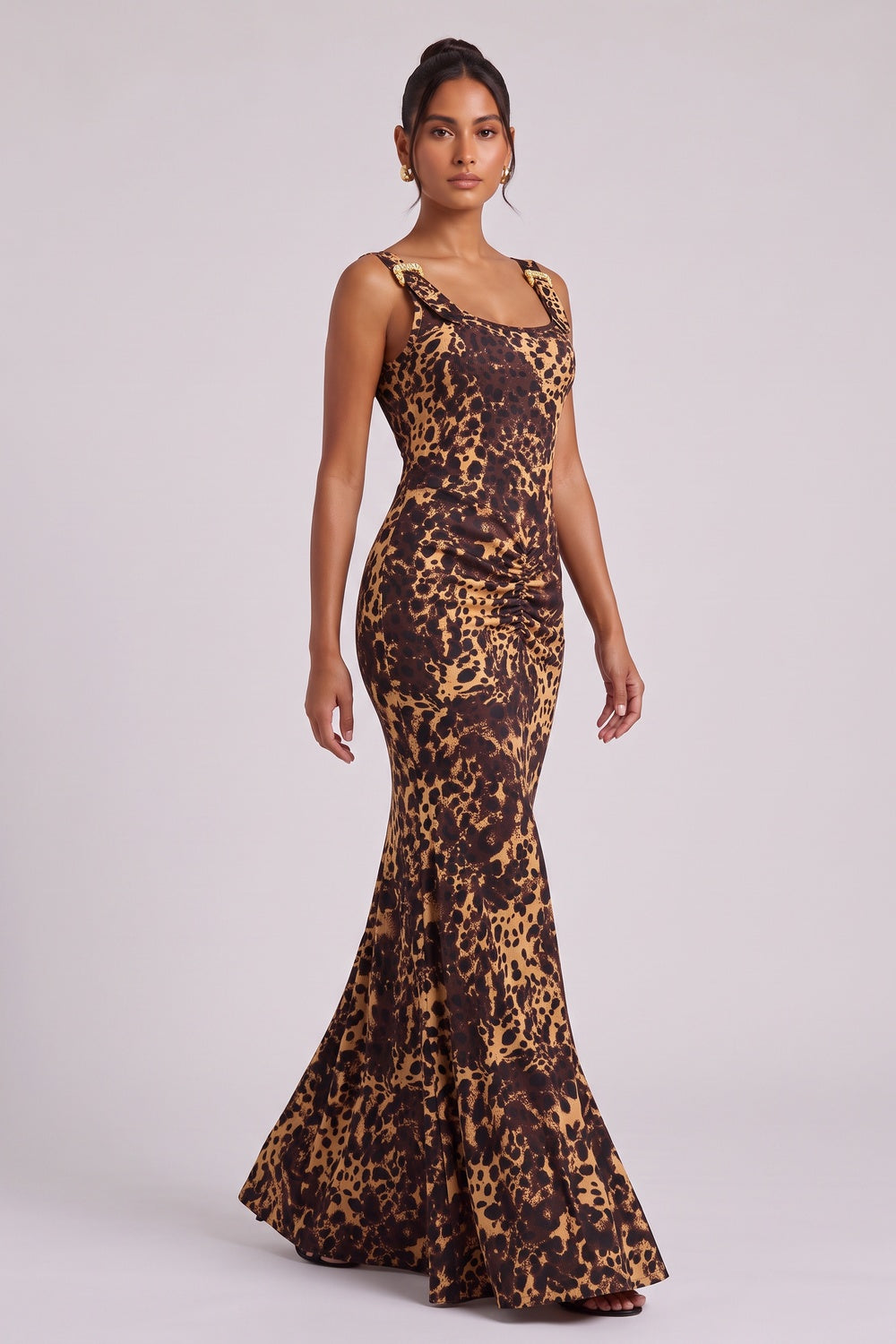 Leopard Print Floor-Length Maxi Dress - OWNCI