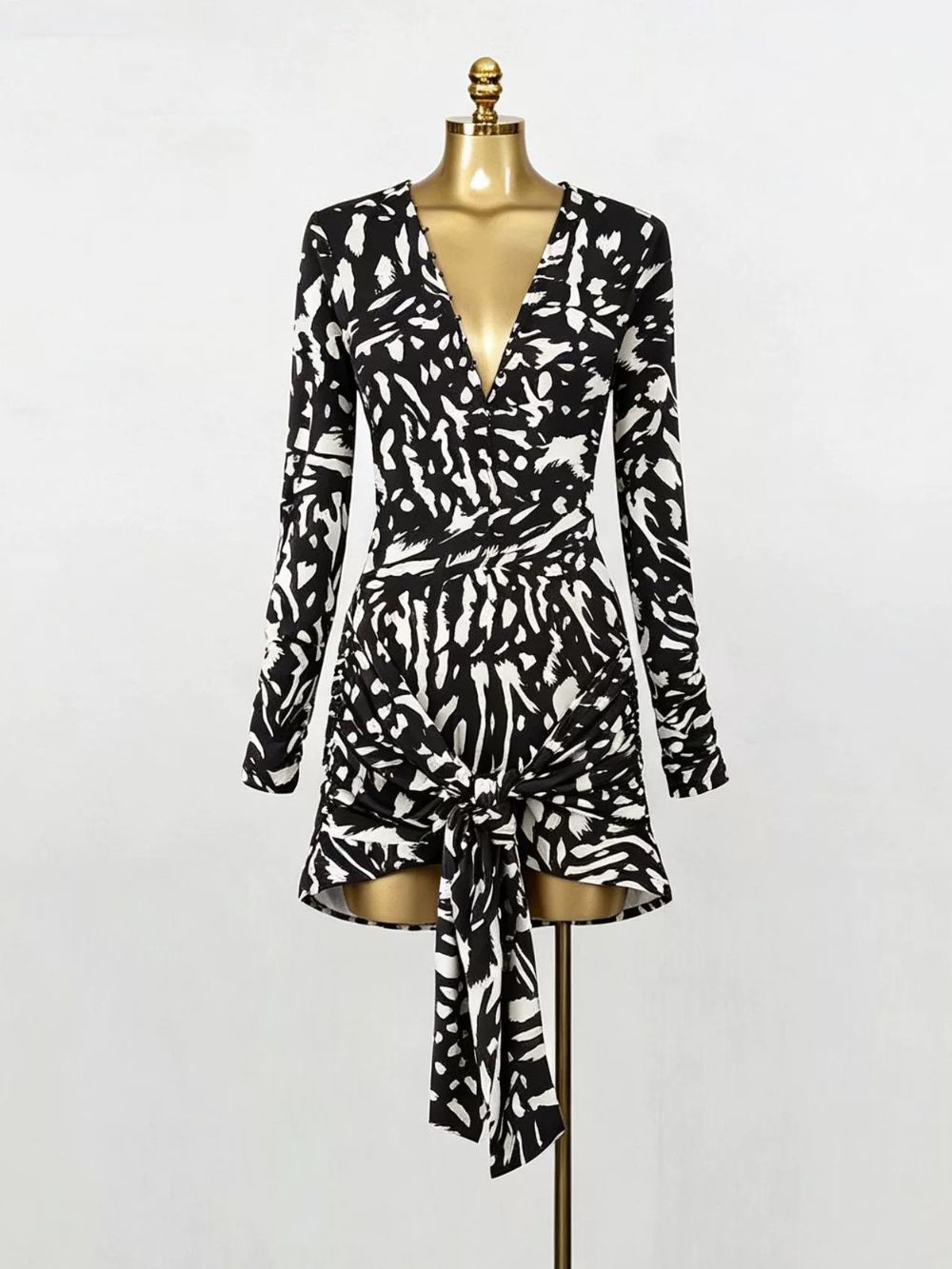 Mavis Printed Long Sleeve Mini Dress - OWNCI Mavis Printed Long Sleeve Mini Dress - OWNCI