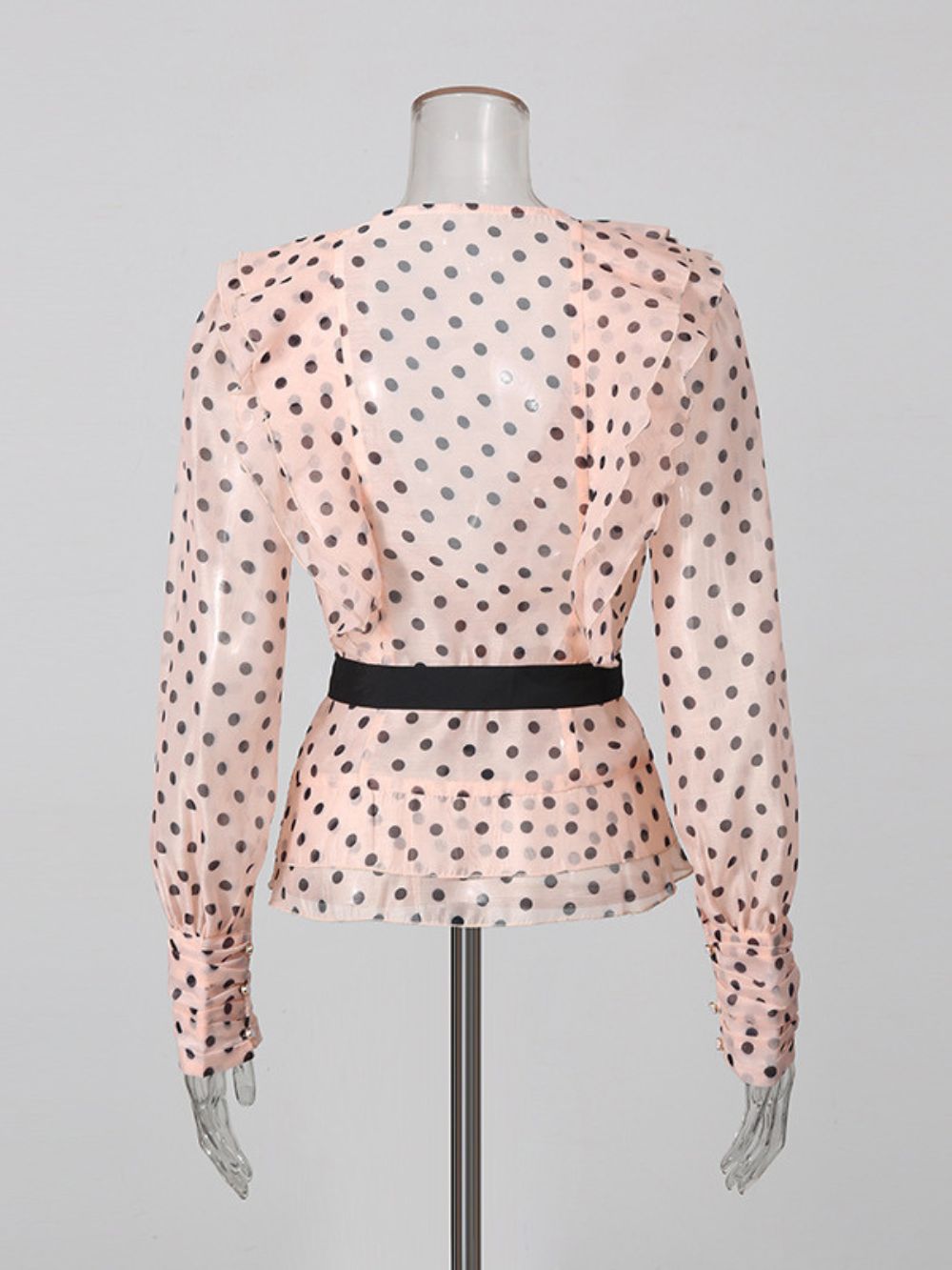 Mela Pink Dot Long Sleeve Top - OWNCI