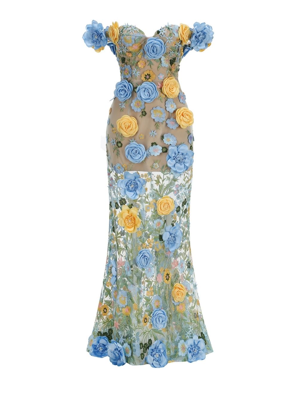 Mayda 3D Flower Embellished Maxi Dress - OWNCI Mayda 3D Flower Embellished Maxi Dress - OWNCI