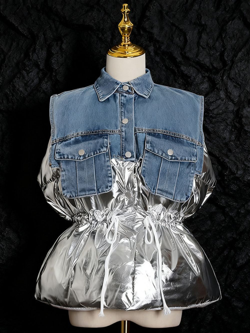 Mihaela Denim Patchwork Jacket - OWNCI